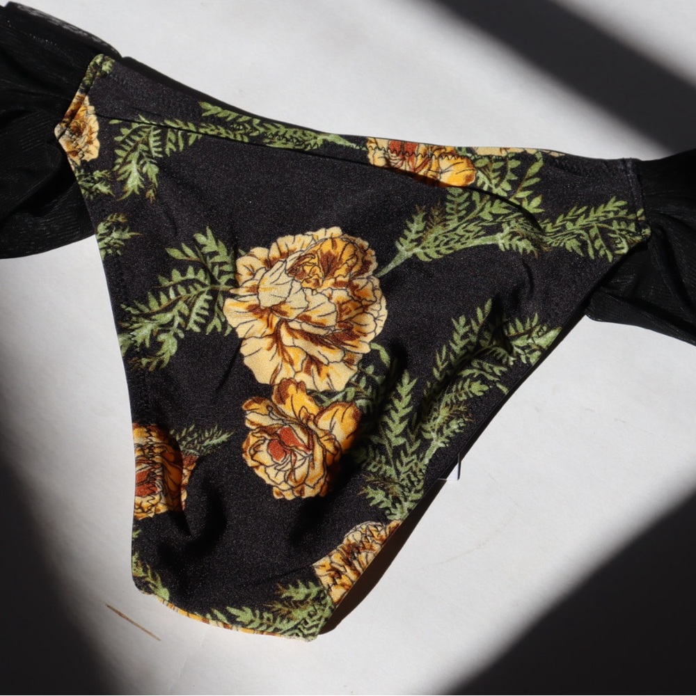 NWT Somedays Lovin Black and Yellow Floral Bikini Bottom - Picture 4 of 4